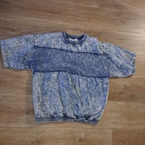 Gabrielle Vintage Blue Denim Crewneck Men's Shortsleeve Shirt Size Medium